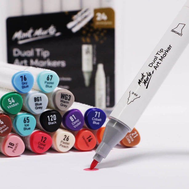 Mont Marte Dual Tip Alcohol Art Markers 24pc in Case