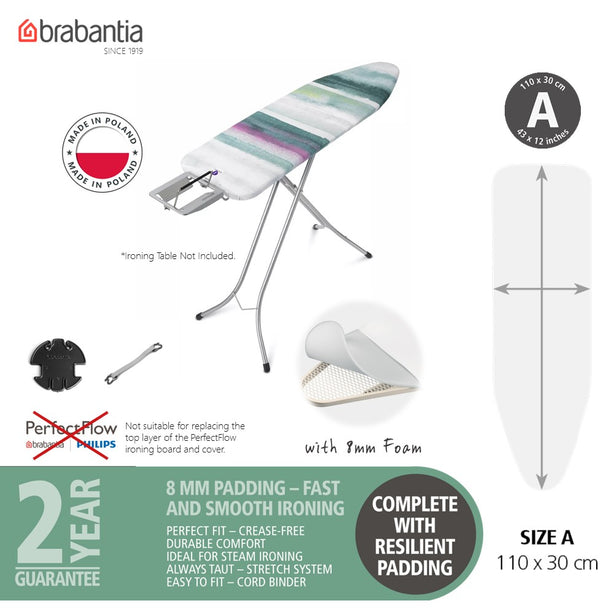 Brabantia PerfectFit Ironing Board Replacement Cover Complete Set, A, 110 x 30 cm
