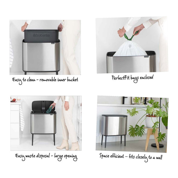 Brabantia Bo Touch Bin, 1x Inner Bucket, 36 L