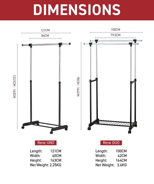 E70412 Rene Duo Double Garment Rack