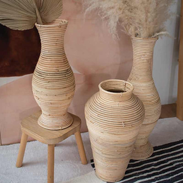 Rattan Short Vase