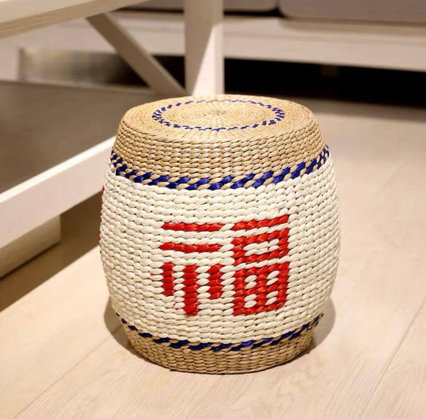 Fu Seagrass Ottoman
