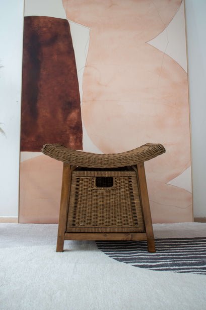 Rattan Wicker Storage Stool