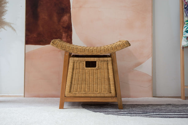 Rattan Wicker Storage Stool