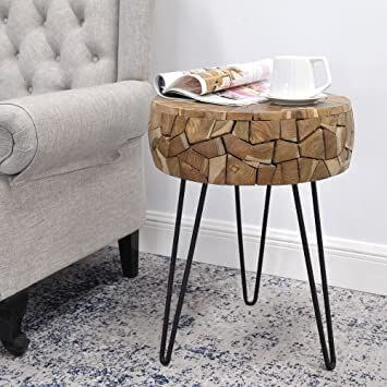 Puzzle Teak Art Table - Brown