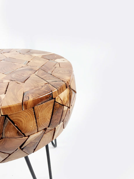 Puzzle Teak Art Table - Brown