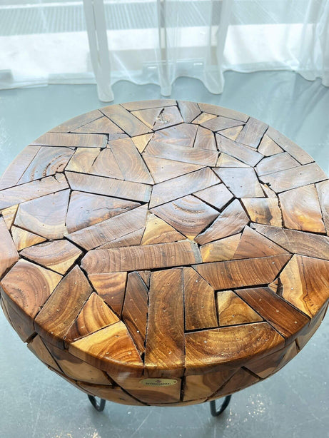 Puzzle Teak Art Table - Brown