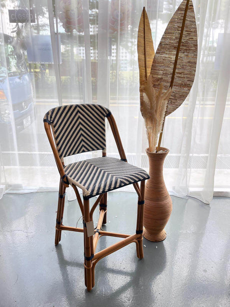 French Café Stool - Navy White