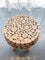 Mosaic Teak Art Stool - Brown