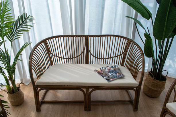 2 Seater Rattan Sofa - Walnut Brown