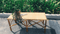 Zigzag Rattan Bench - Brown