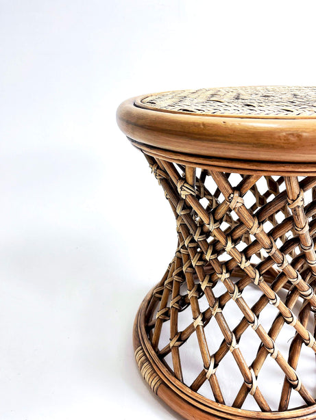 Heli Rattan Side Table - Walnut