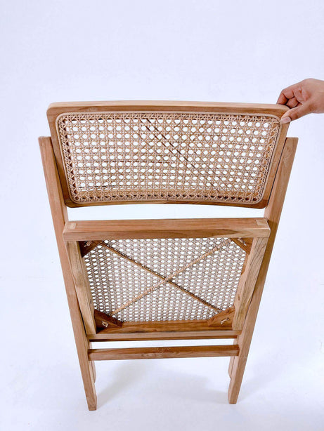 Rattan White Oak Folder Chair - Natural