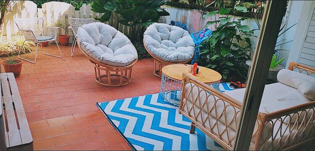 Manau Papasan With Natural Frame and cushion - Natural