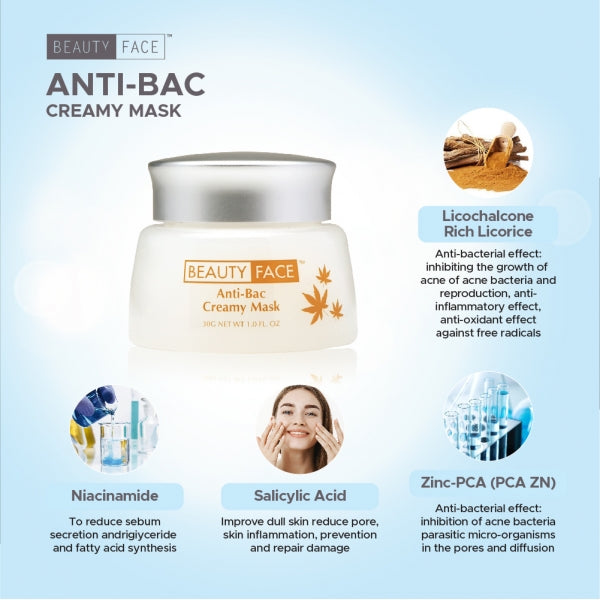 Beauty Face Anti - Bacterial Creamy Mask 30ml