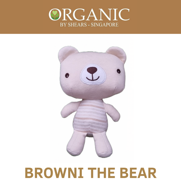 Shears Organic Bobblies Baby Toy Toddler Soft Toy BROWNI THE BEAR