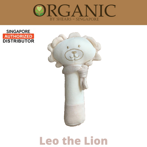Shears Organic Baby Toy Toddler Squeaker Toy Leo the Lion
