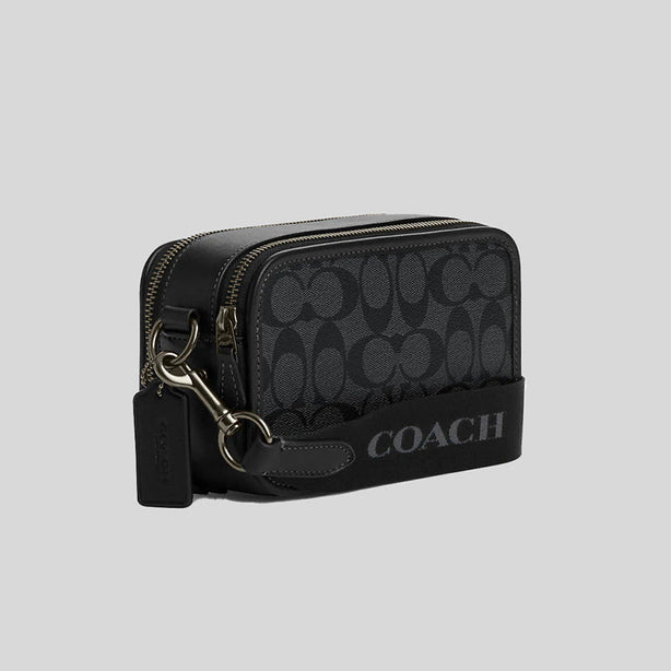 Coach Wyatt Crossbody In Signature Canvas Charcoal Black RS-CM109