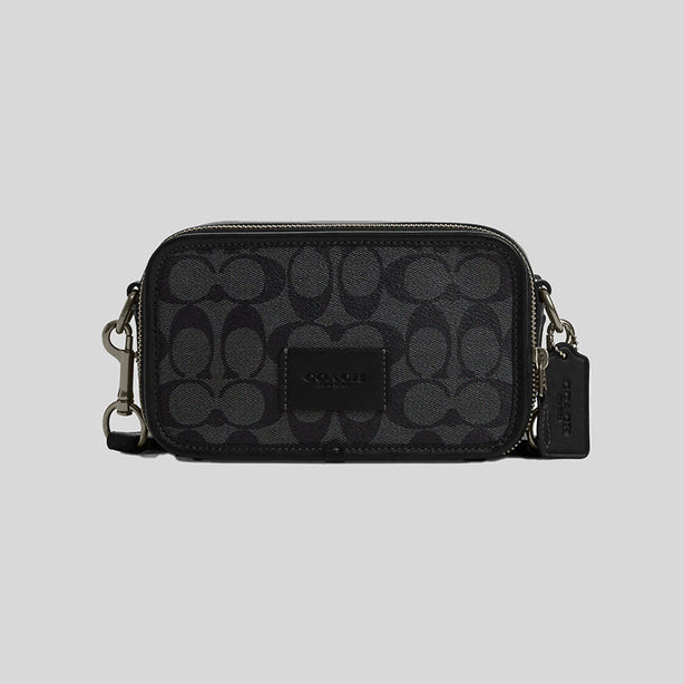 Coach Wyatt Crossbody In Signature Canvas Charcoal Black RS-CM109