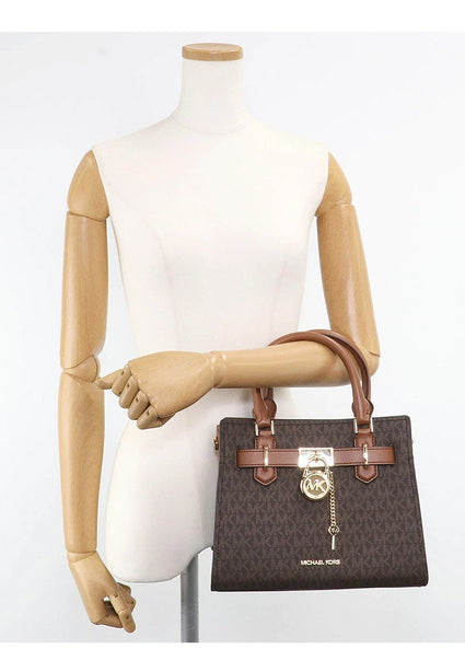 Michael Kors Hamilton Signature Small Satchel - Brown