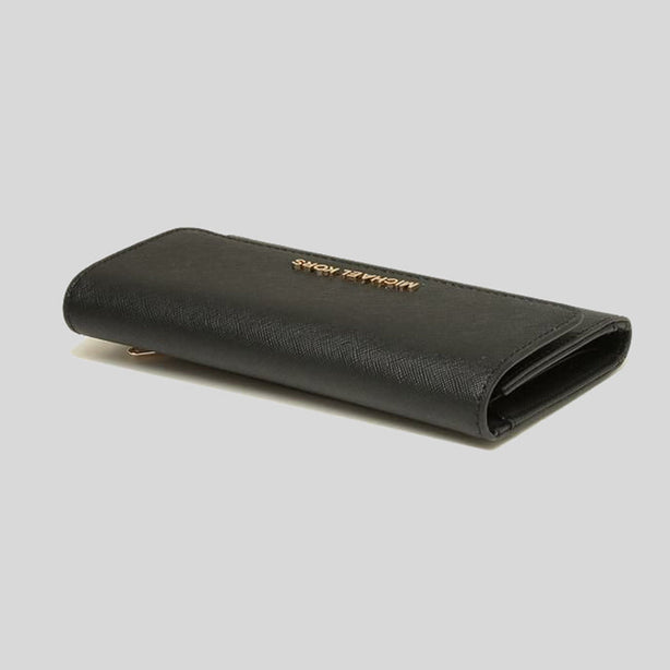 Michael Kors Jet Set Travel Large Trifold Wallet Black RS-35S8GTVF7L