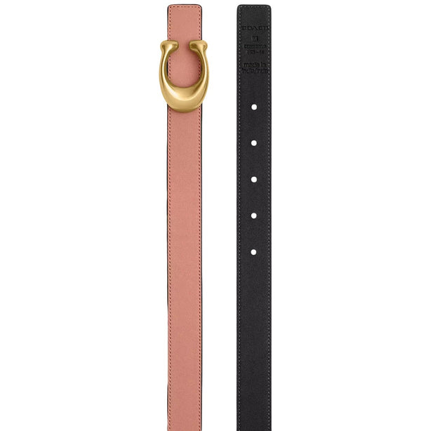 Coach Sculpted C Buckle Reversible Belt, 25 Mm - Melon Black CEB68