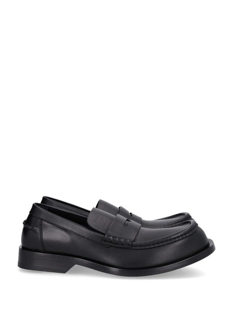 Loewe Bobine Moccasin In Shiny Calfskin - Black
