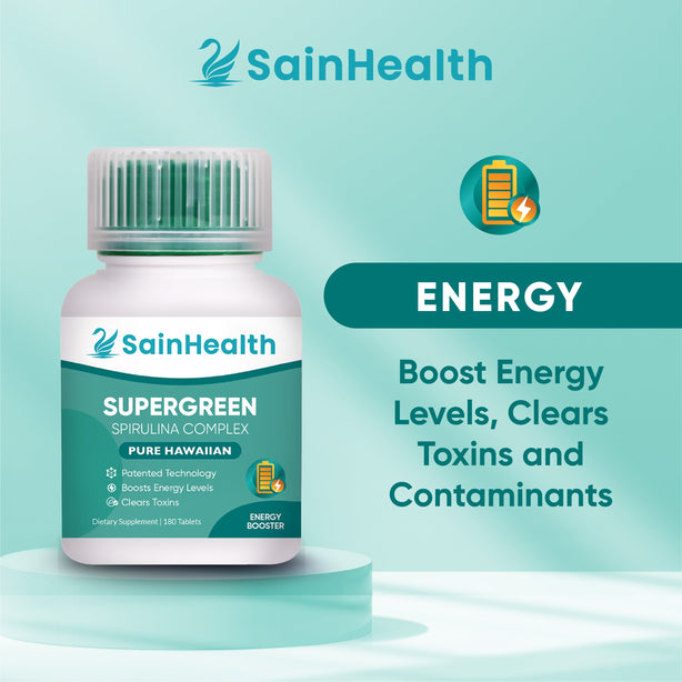 SainHealth Supergreen Spirulina Complex, 180 tabs