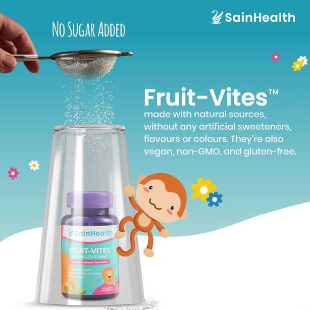 SainHealth Fruit-Vites Kids Multivitamins, 60 vites