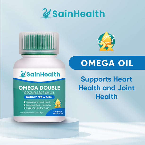 SainHealth Omega Double Odourless Fish Oil, 90 sgls