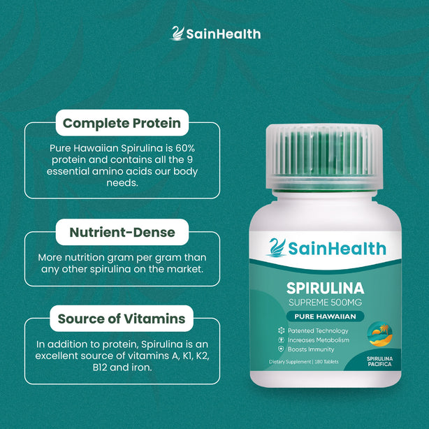SainHealth Spirulina Supreme 500mg, 180 tabs