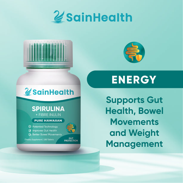 SainHealth Spirulina + Fibre Inulin 600mg, 180 tabs