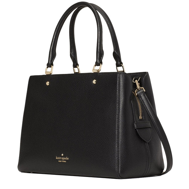 Kate Spade Leila Medium Triple Compartment Satchel Bag - Black WKR00335