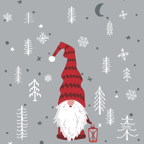 Duni Disposable Napkins 33Cm, Tomte Med Luva, 20Pcs/Pkt, 12Pkts/Ctn