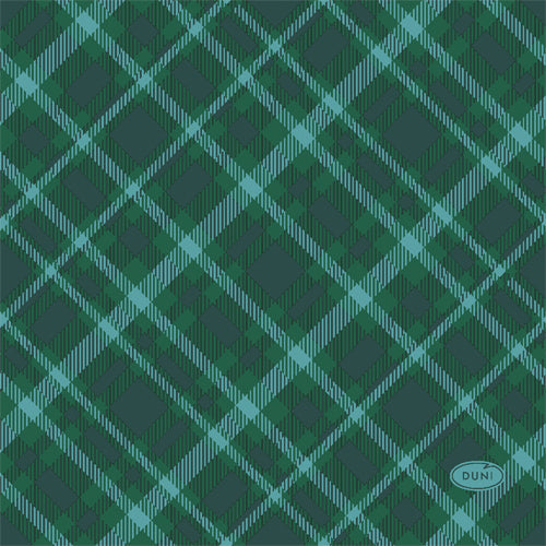 Duni Disposable Napkins 24Cm, Tartan Green, 20Pcs/Pkt, 12Pkts/Ctn