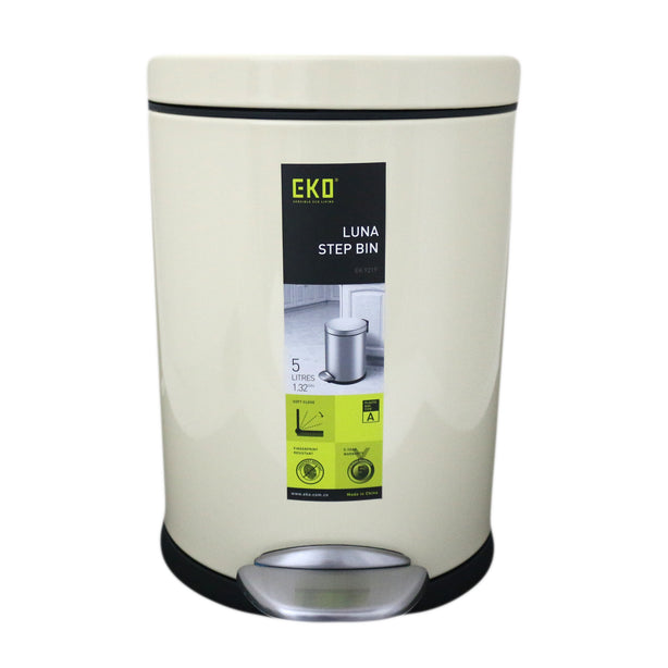 Eko Step Bin With Soft Closing Lid 5L Black Luna