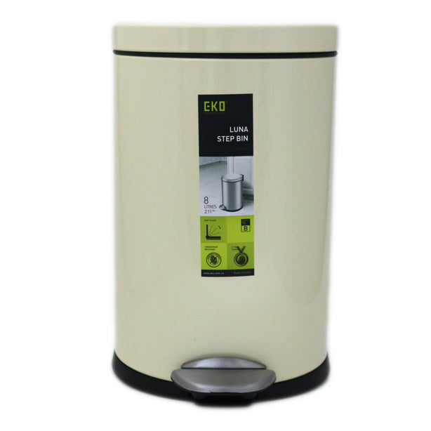 Eko Step Bin With Soft Closing Lid 8L Black Luna