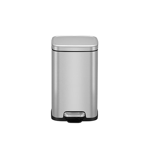 Eko Rectangle Step Bin With Soft Closing Lid 12L Black Stella