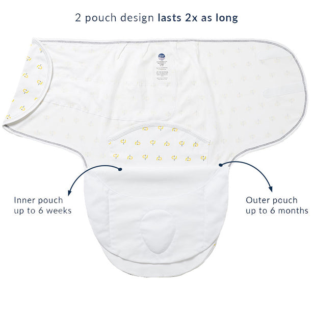 Nested Bean Zen Swaddle Newborn Classic - Monogram Gold (One Size)