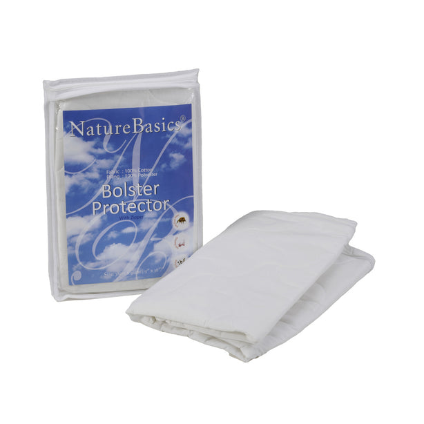 Nature Basics Anti-Dustmite 100% Cotton Bolster protector