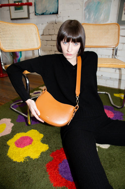 X Nihilo Lune Saddle Leather Crossbody Bag Windsor Tan