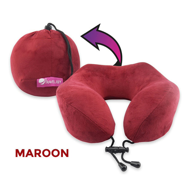 Travel Joy Portable Rollable Memory Foam Travel Pillow