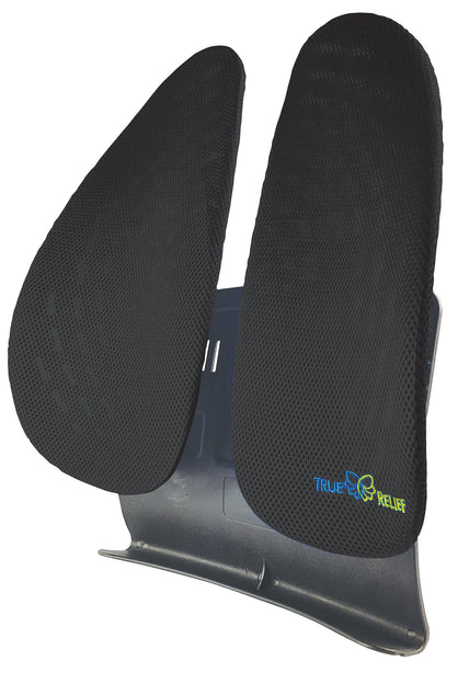 True Relief Double-Wing Back & Lumbar Support with Adaptive Spring + Free Breathable Mesh Cover
