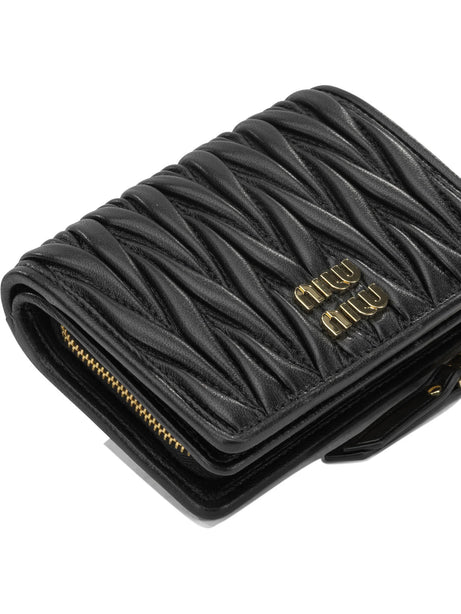 Miu Miu Quilted Nappa Leather Wallet - Black