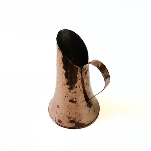 Mobler Vintage metal pot with handle with stunning patina from Sweden early 1900s