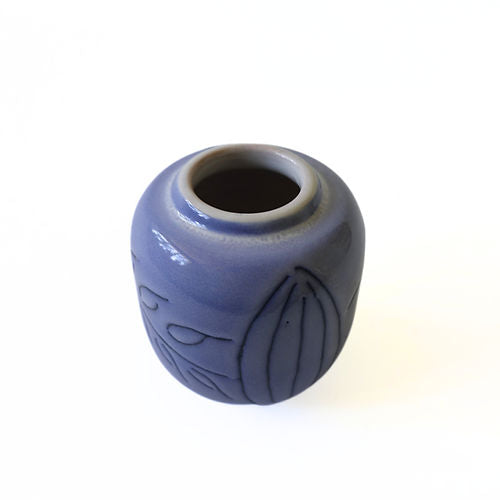 Mobler Vintage handmade light blue glazed small vase from Sweden mid-century