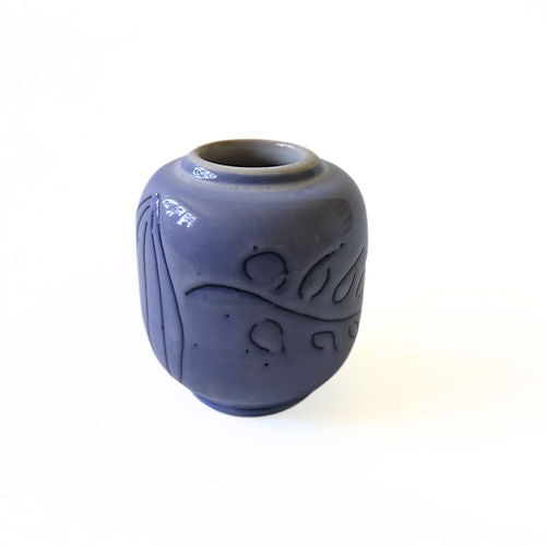 Mobler Vintage handmade light blue glazed small vase from Sweden mid-century