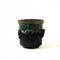 Mobler Vintage handmade small pot/vase in green/brown from Glit Sweden mid-century 