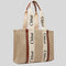 Chloe Woody Medium Tote Bag White Brown RS-CHC22AS383I2690U