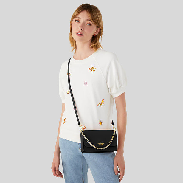 Kate Spade Madison Small Flap Crossbody Black RS-KC586